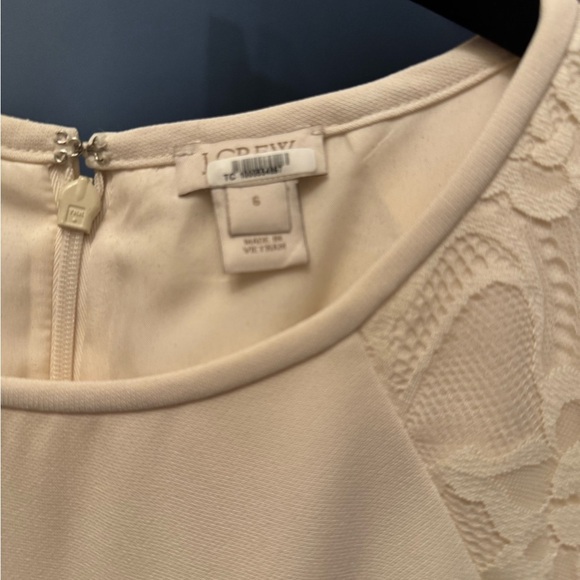 J.Crew Ivory Lace Sleeve Sheath Dress Size 6 | Old Money Luxury Classic Workwear - Picture 3 of 9